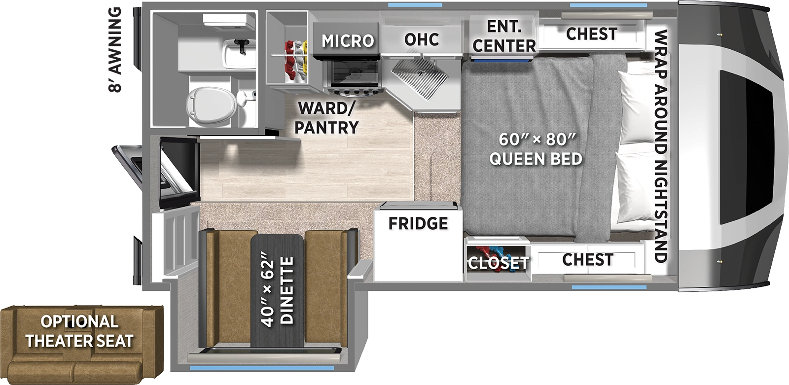 Real Lite Truck Camper HS-1912 Floorplan